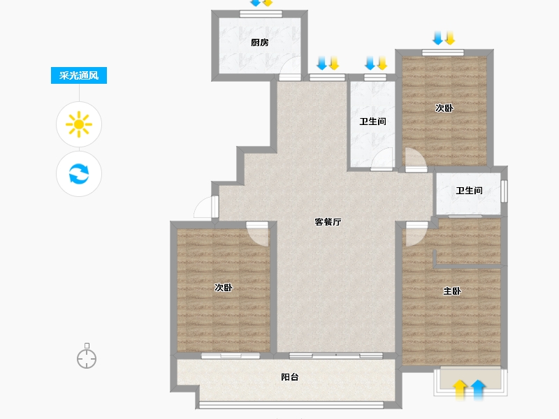 山东省-济宁市-太阳财富美景花园-124.00-户型库-采光通风