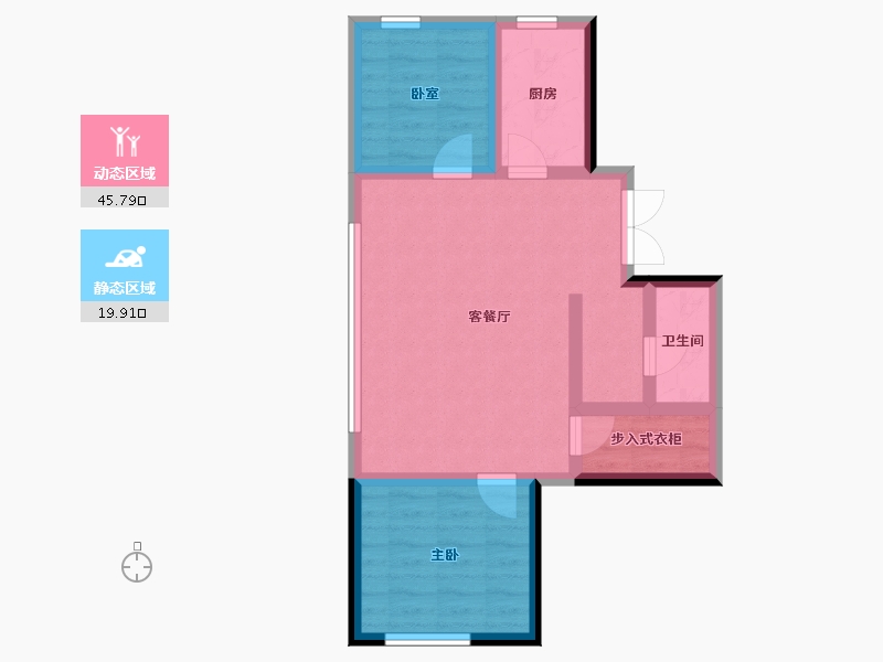 内蒙古自治区-通辽市-花语园-72.80-户型库-动静分区