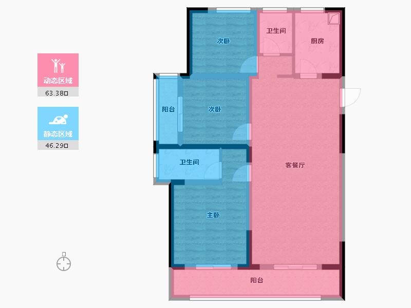 河南省-开封市-绿城春江明月-97.86-户型库-动静分区