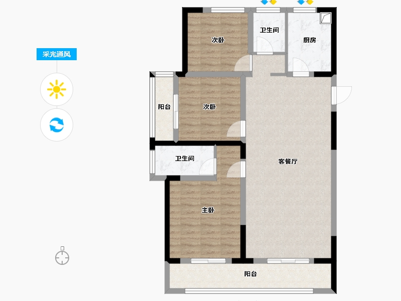 河南省-开封市-绿城春江明月-97.86-户型库-采光通风