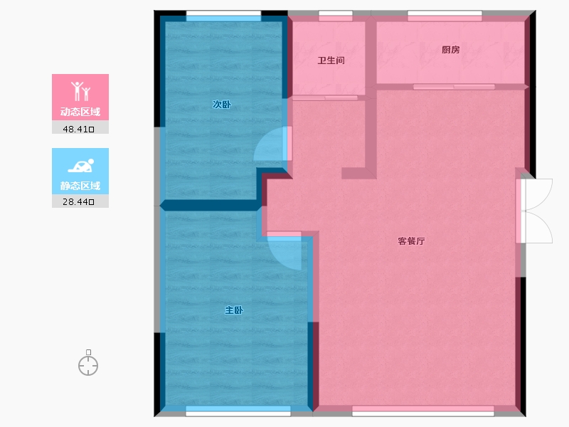 新疆维吾尔自治区-克拉玛依市-鼎福鼎悦嘉园-81.00-户型库-动静分区