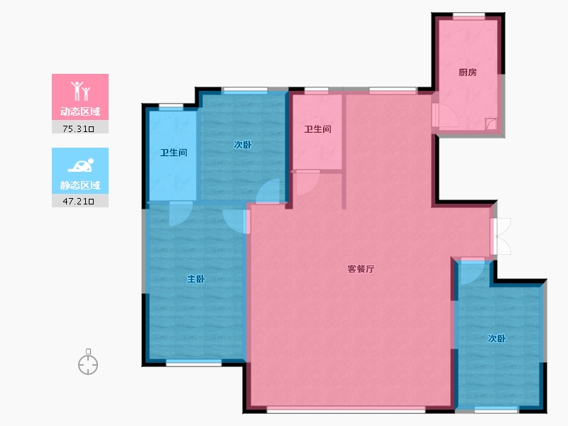 宁夏回族自治区-银川市-花语轩北区-114.40-户型库-动静分区