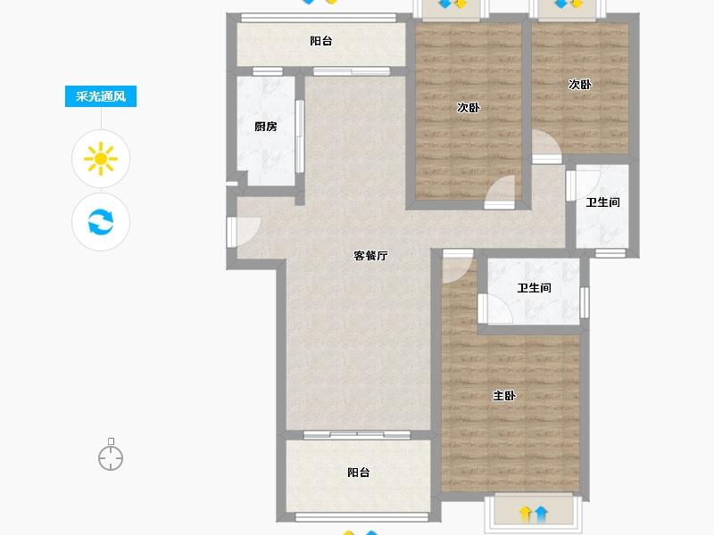 广东省-中山市-朗晴假日-三期-107.01-户型库-采光通风