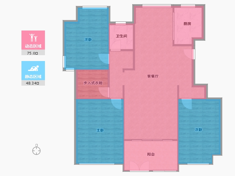 安徽省-阜阳市-皇府上郡-北区-103.13-户型库-动静分区