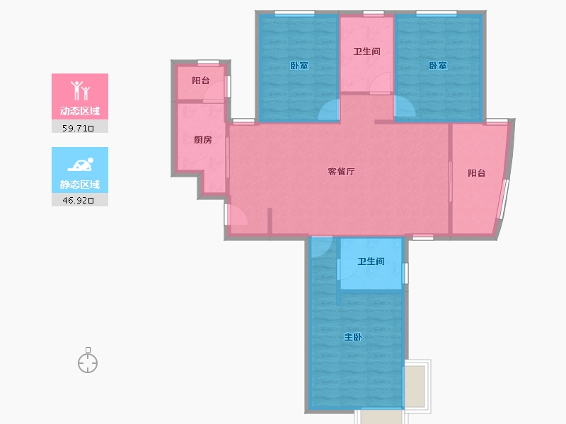 上海-上海市-国际丽都城-134.48-户型库-动静分区