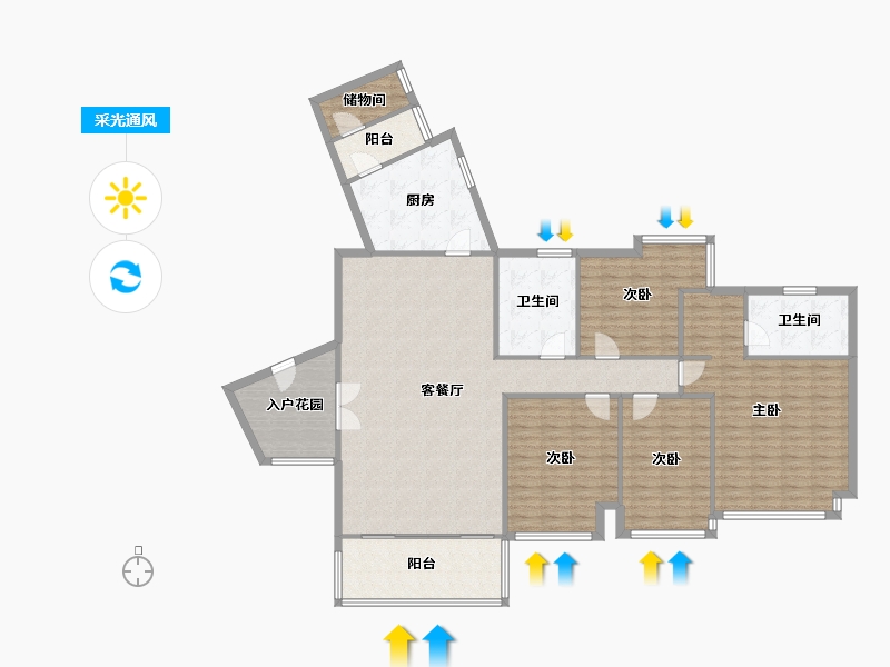 四川省-成都市-时代晶科名苑-142.40-户型库-采光通风