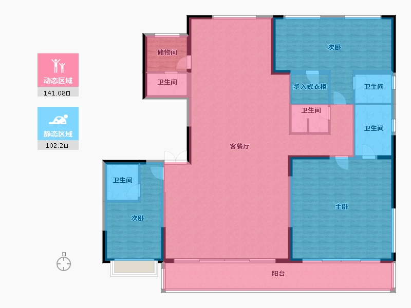 陕西省-榆林市-德通永乐尊邸-256.00-户型库-动静分区