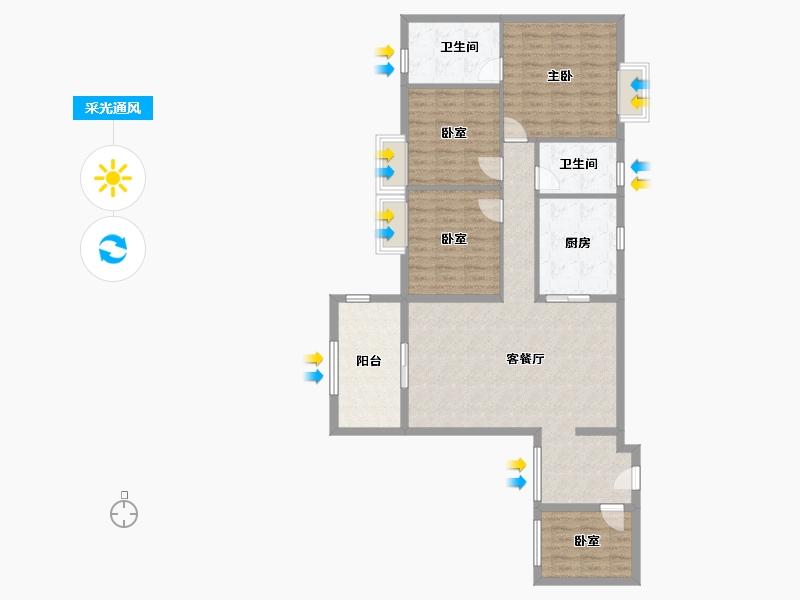 四川省-成都市-蜀都新邨-91.00-户型库-采光通风