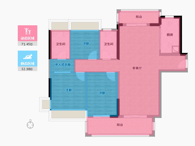 广东省-中山市-华鸿水云轩-99.92-户型库-动静分区