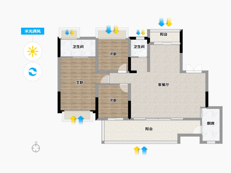 四川省-雅安市-凯悦天地三期-129.00-户型库-采光通风