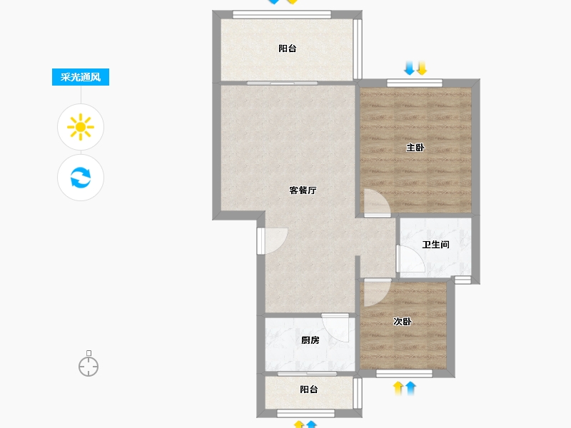 四川省-成都市-叠香庄园-77.00-户型库-采光通风