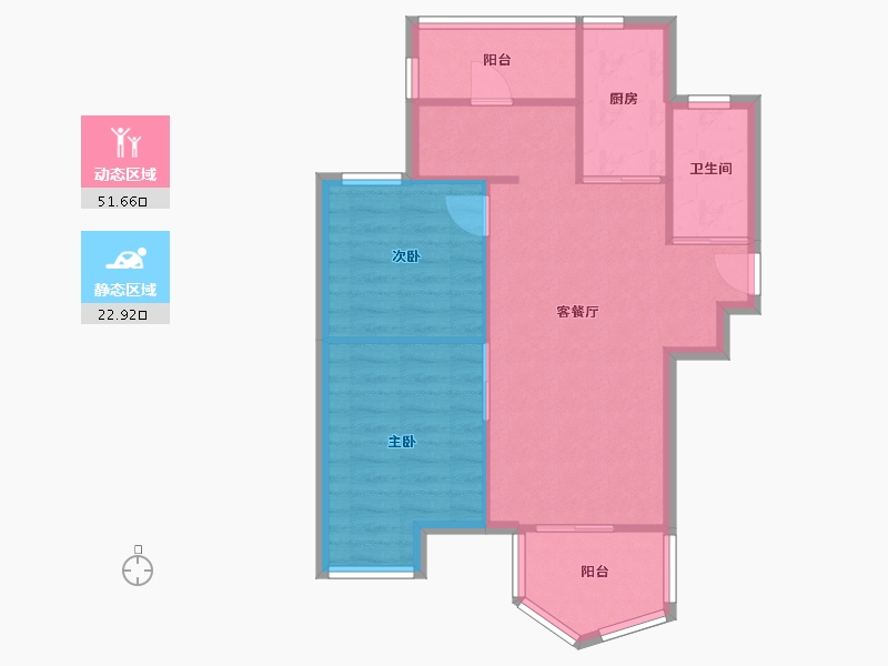 河南省-郑州市-瀚海思念城-67.00-户型库-动静分区