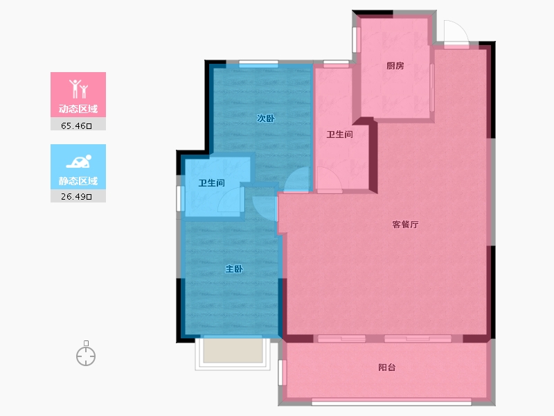 浙江省-宁波市-崇文府-83.20-户型库-动静分区