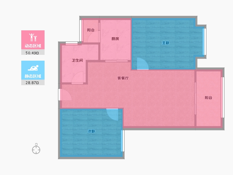 四川省-成都市-绿地圣路易名邸二期-67.83-户型库-动静分区