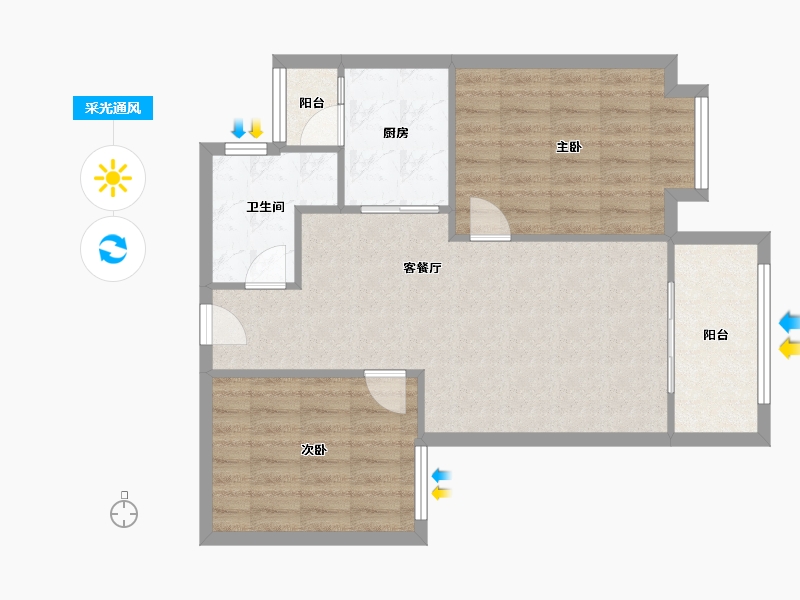 四川省-成都市-绿地圣路易名邸二期-67.83-户型库-采光通风