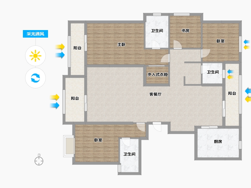 江西省-新余市-北湖缔景-155.20-户型库-采光通风