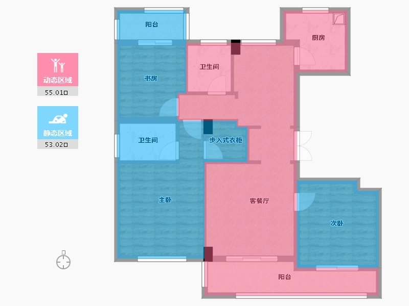 浙江省-台州市-华景名苑-101.22-户型库-动静分区