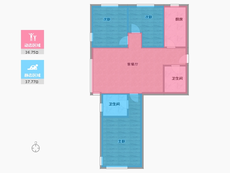 辽宁省-沈阳市-文欣苑-67.20-户型库-动静分区