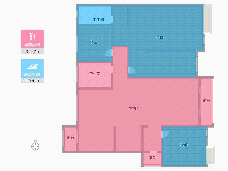 吉林省-白城市-锦东塞哥维亚-270.84-户型库-动静分区