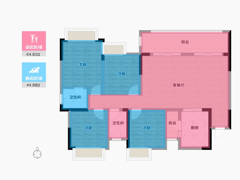 四川省-德阳市-中迪国际-128.00-户型库-动静分区