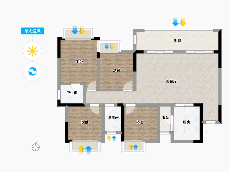 四川省-德阳市-中迪国际-128.00-户型库-采光通风