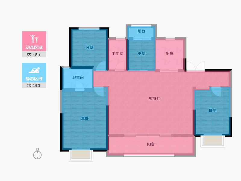 陕西省-西安市-远洋·万和云著-106.88-户型库-动静分区