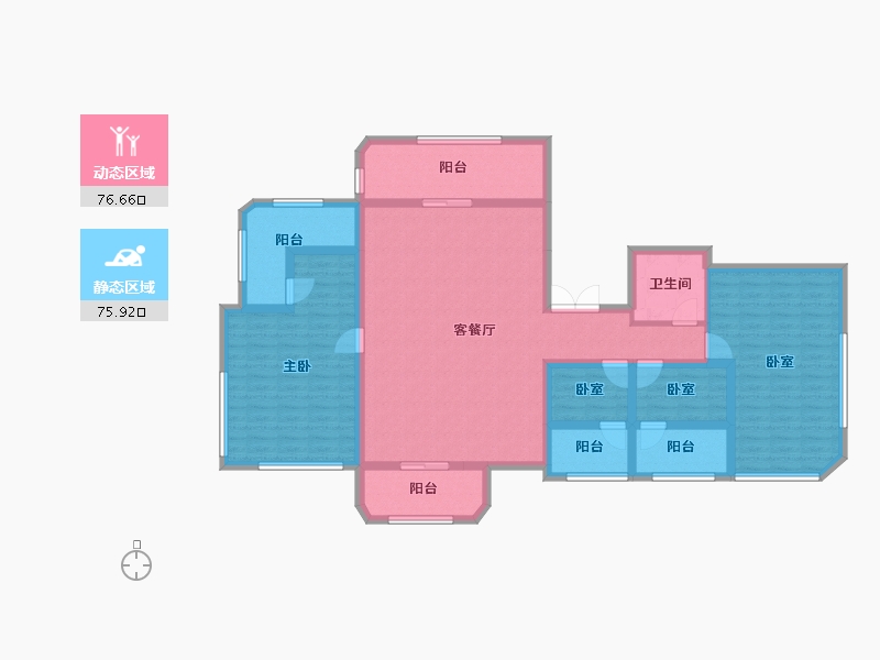 广东省-广州市-保利珠江天悦-136.43-户型库-动静分区