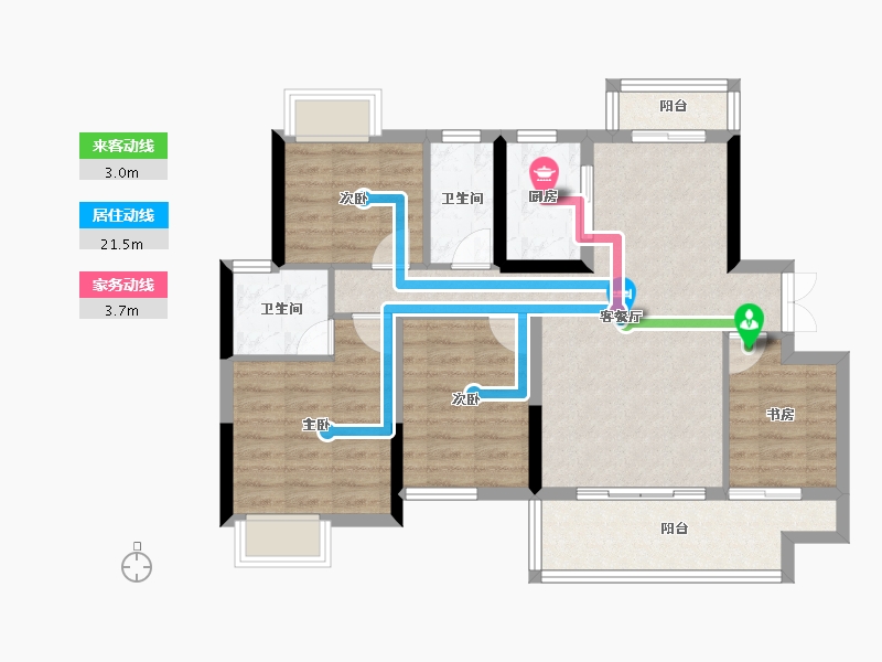 江西省-赣州市-翡翠城项目部-94.56-户型库-动静线