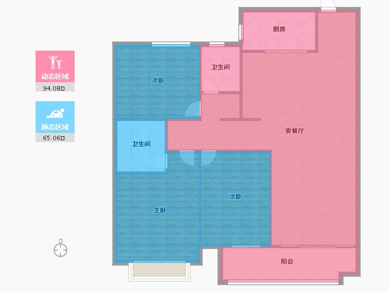 山东省-枣庄市-云玺台-93.48-户型库-动静分区