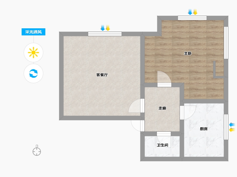 甘肃省-兰州市-南河新村小区-40.00-户型库-采光通风