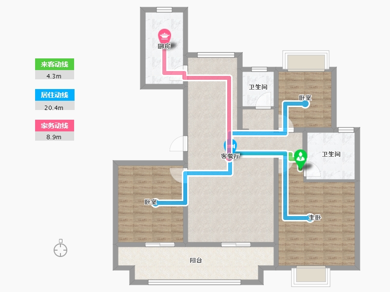 江苏省-宿迁市-富园玖宸府-107.88-户型库-动静线