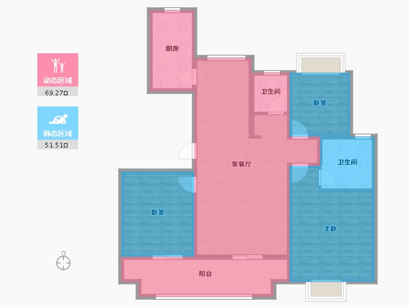 江苏省-宿迁市-富园玖宸府-107.88-户型库-动静分区