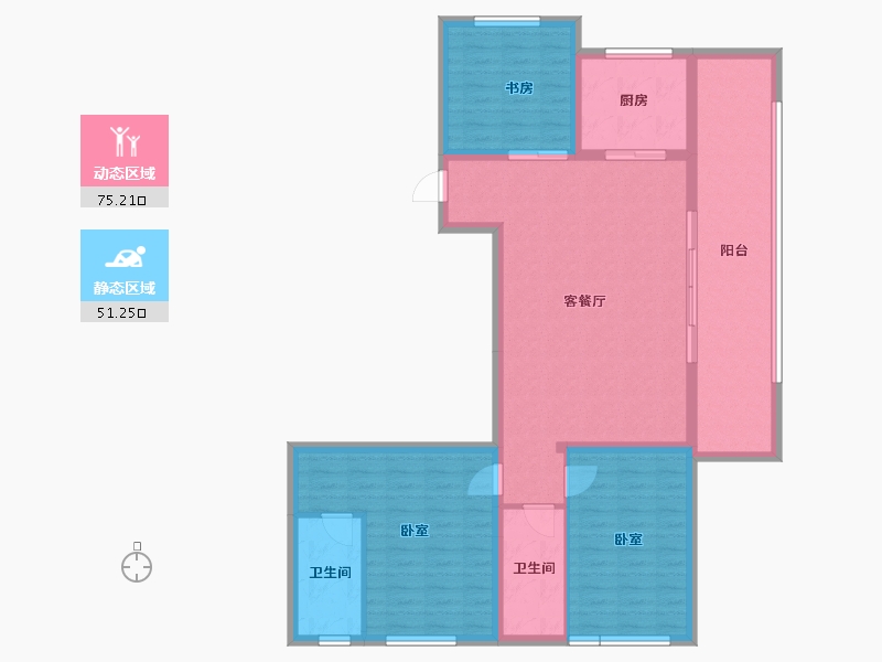 云南省-昆明市-邦泰悦九章彩云-114.33-户型库-动静分区