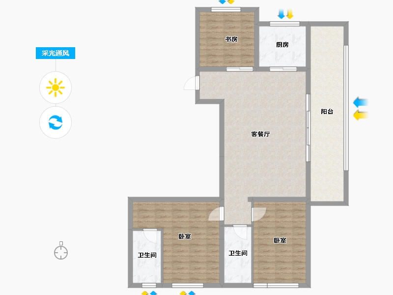 云南省-昆明市-邦泰悦九章彩云-114.33-户型库-采光通风