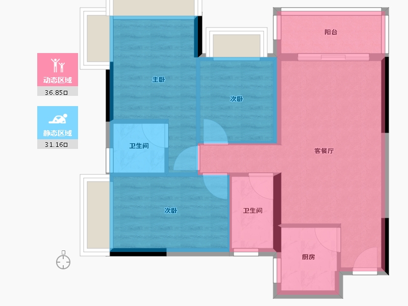 广东省-肇庆市-富元君悦湾-78.04-户型库-动静分区