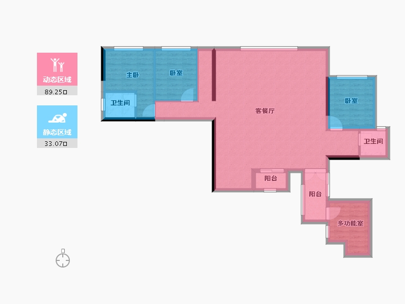 贵州省-贵阳市-众恒观山云墅-110.46-户型库-动静分区