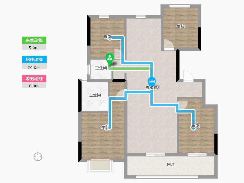 浙江省-绍兴市-龙大·富春园-102.68-户型库-动静线