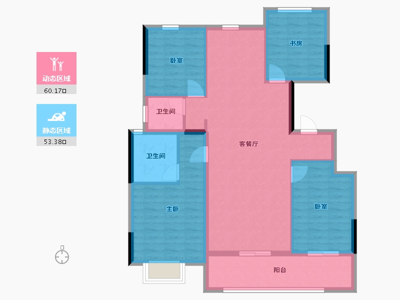 浙江省-绍兴市-龙大·富春园-102.68-户型库-动静分区