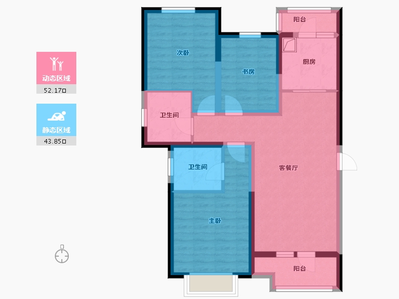 河北省-唐山市-人和逸景-104.00-户型库-动静分区