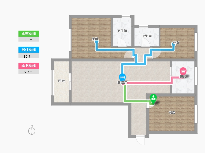 陕西省-西安市-湾子村安置楼-102.76-户型库-动静线