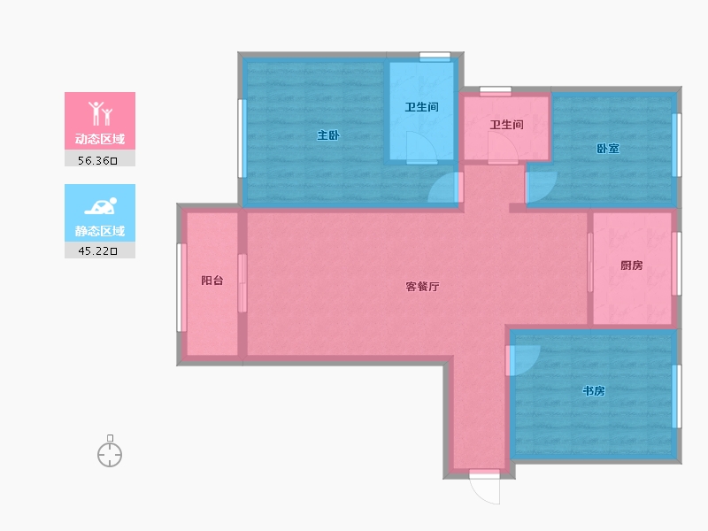 陕西省-西安市-湾子村安置楼-102.76-户型库-动静分区