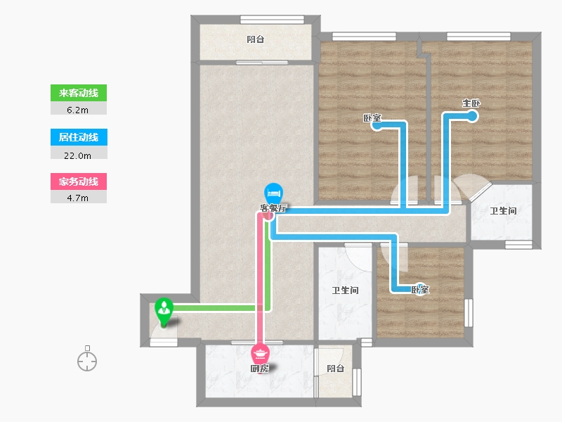 广东省-深圳市-廊桥花园-86.73-户型库-动静线