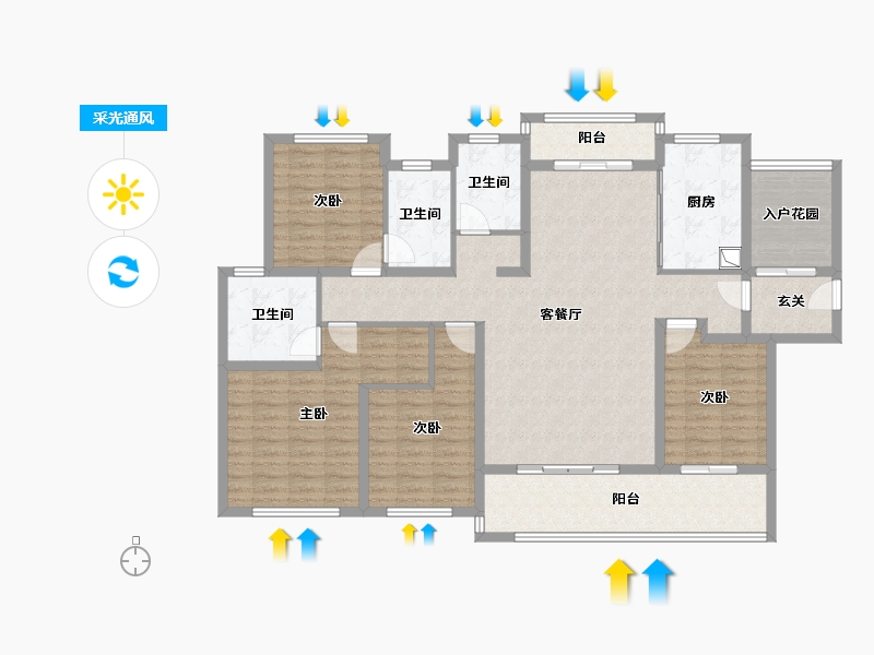 广东省-汕尾市-新城和樾-134.87-户型库-采光通风