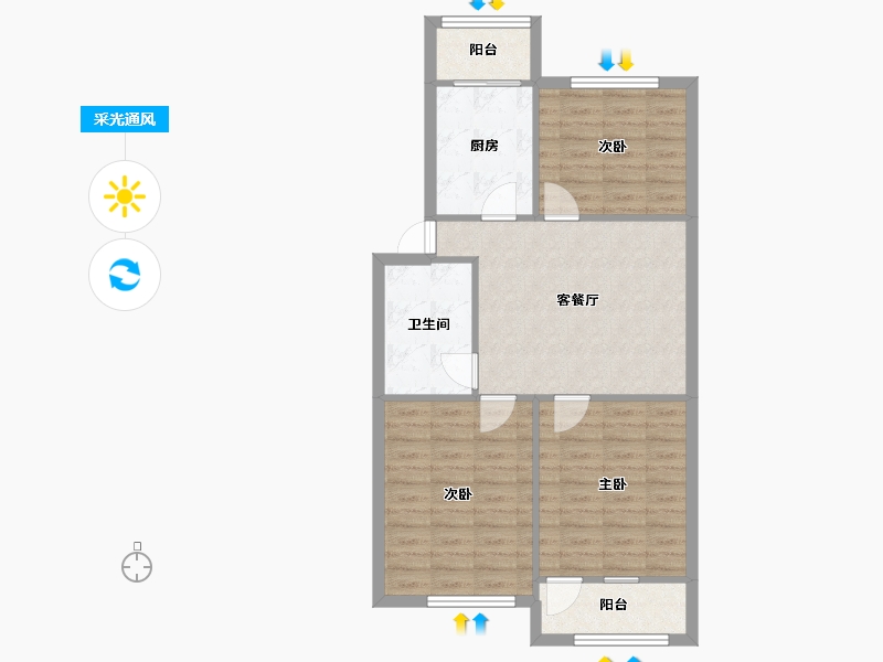 山东省-青岛市-华城路4小区-东区-83.00-户型库-采光通风