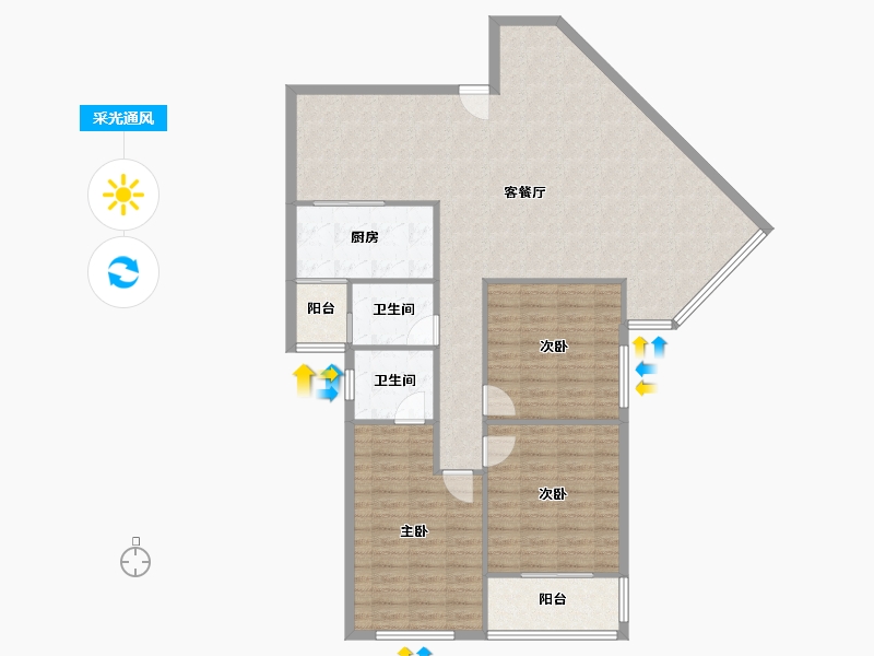 福建省-泉州市-宝秀小区-112.80-户型库-采光通风