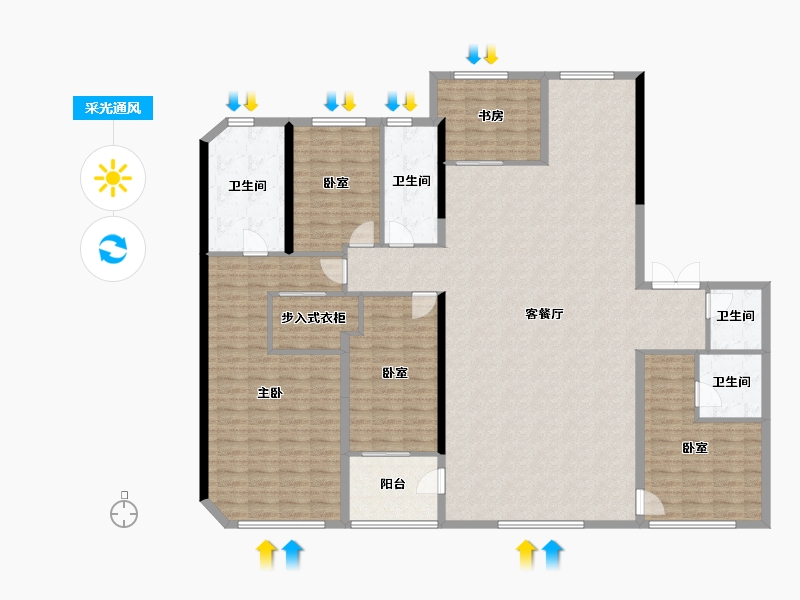 安徽省-合肥市-招商玺-195.00-户型库-采光通风