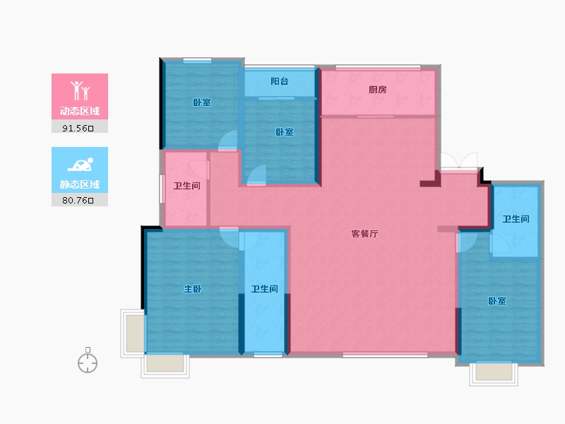 河北省-石家庄市-雲尚·如意府-155.91-户型库-动静分区