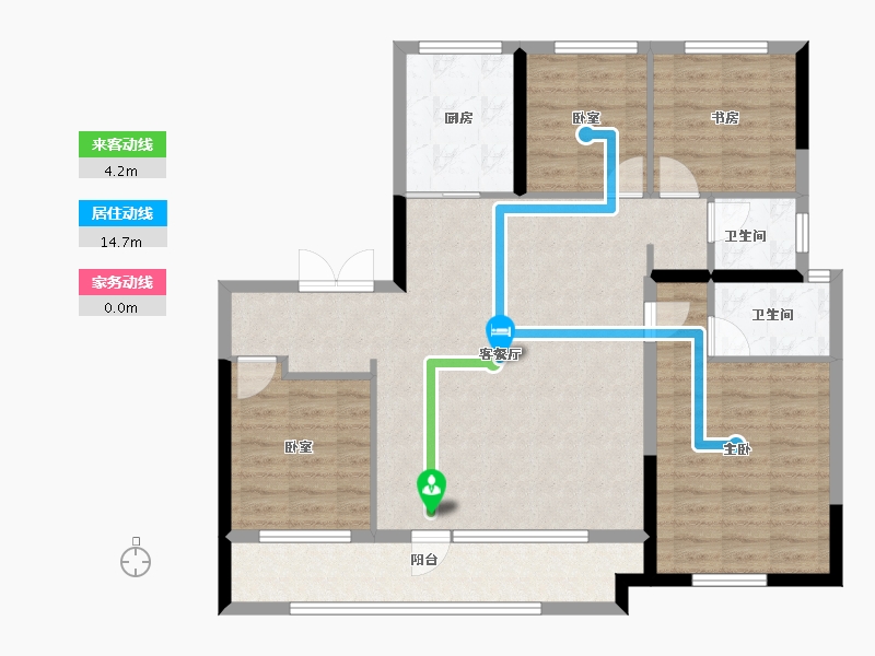 宁夏回族自治区-银川市-中海万锦公馆-113.60-户型库-动静线