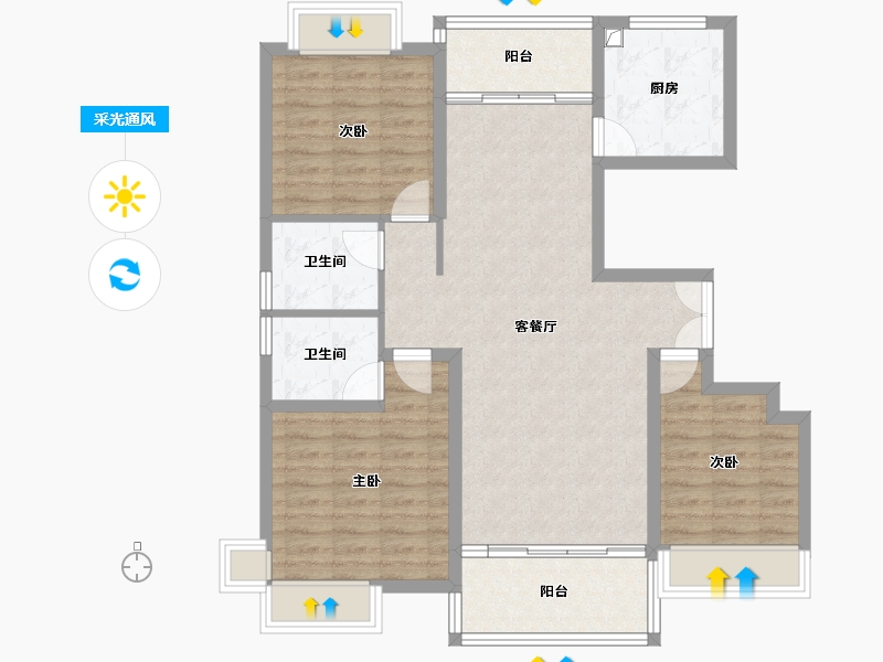 河南省-驻马店市-深宇百盛园-97.47-户型库-采光通风