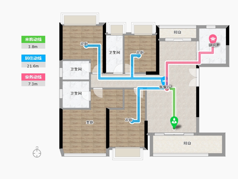 广东省-梅州市-金利来城市花园-125.00-户型库-动静线